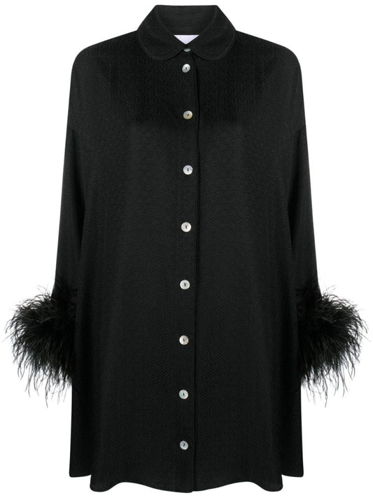 Black Pastelle Patterned-jacquard Shirt Dress