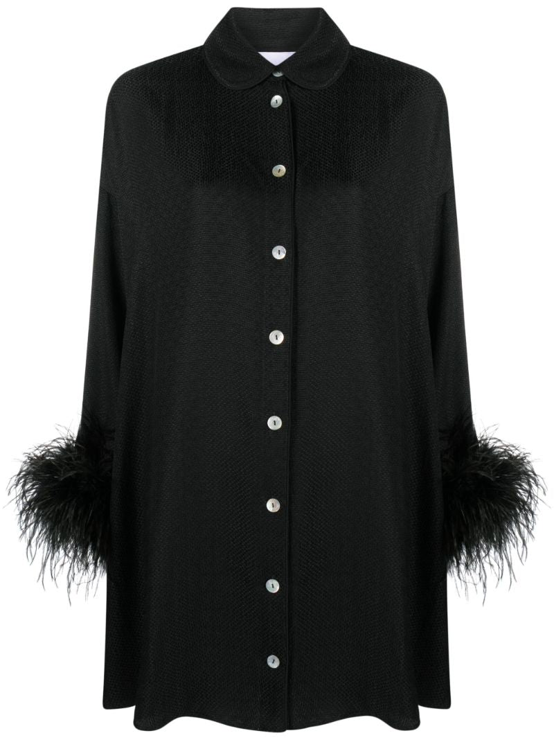 Black Pastelle Patterned-jacquard Shirt Dress