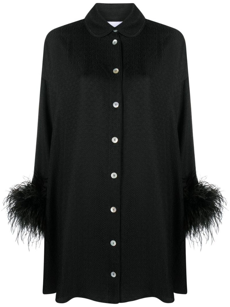 Black Pastelle Patterned-jacquard Shirt Dress
