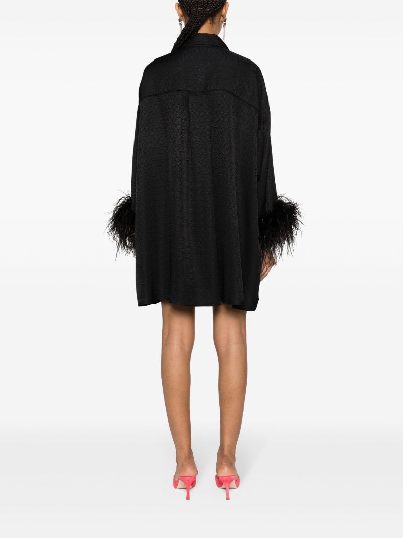 Black Pastelle Patterned-jacquard Shirt Dress