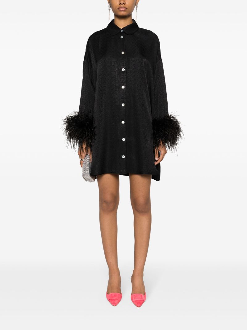 Black Pastelle Patterned-jacquard Shirt Dress