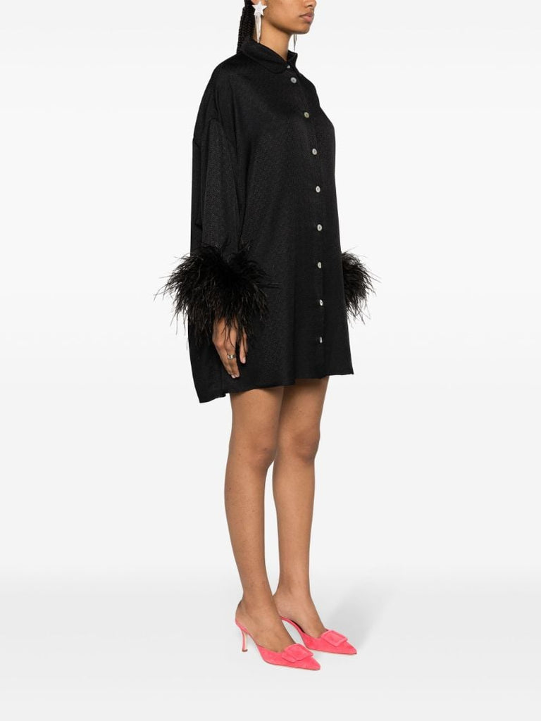 Black Pastelle Patterned-jacquard Shirt Dress