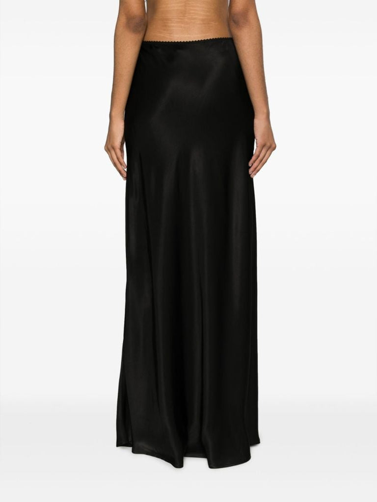 Black 90s Satin Maxi Skirt