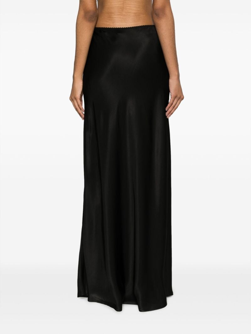 Black 90s Satin Maxi Skirt