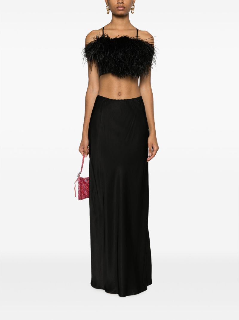 Black 90s Satin Maxi Skirt