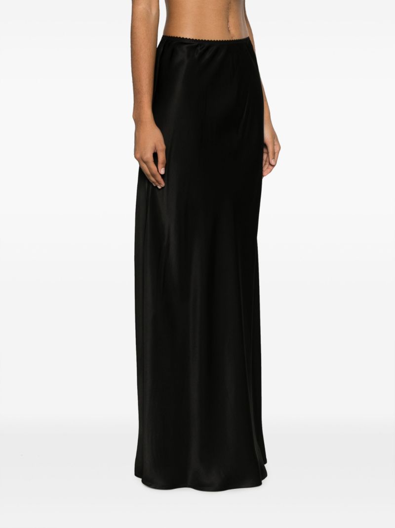Black 90s Satin Maxi Skirt
