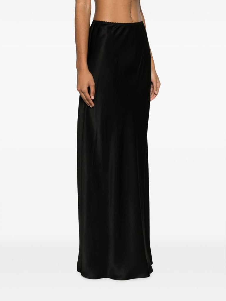 Black 90s Satin Maxi Skirt