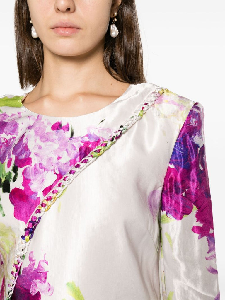 White Arbour Floral-print Mini Dress