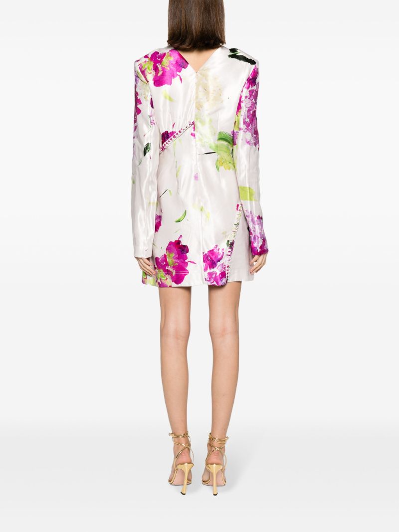 White Arbour Floral-print Mini Dress
