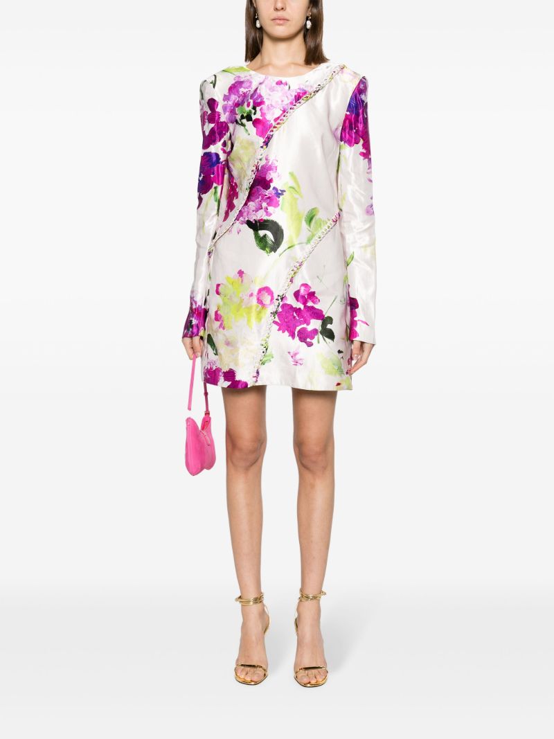 White Arbour Floral-print Mini Dress