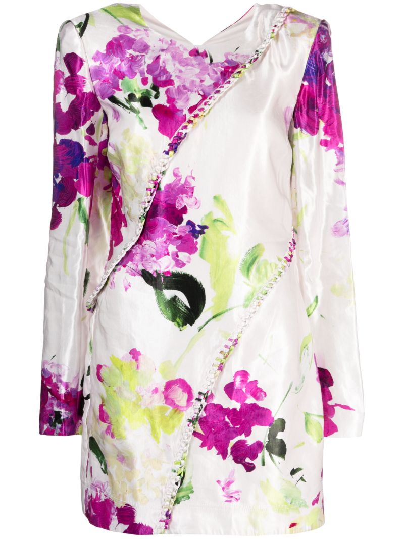 White Arbour Floral-print Mini Dress