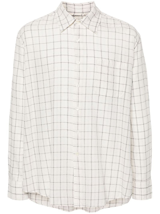 White Above Checked Shirt