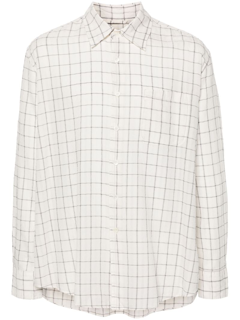 White Above Checked Shirt