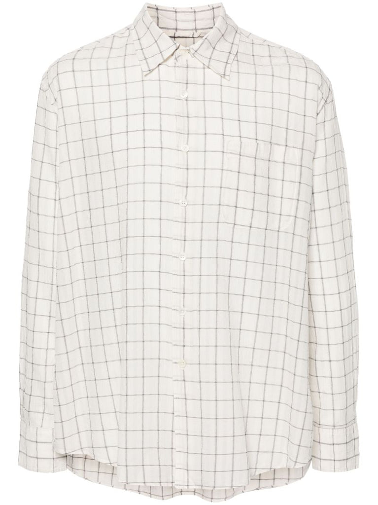 White Above Checked Shirt