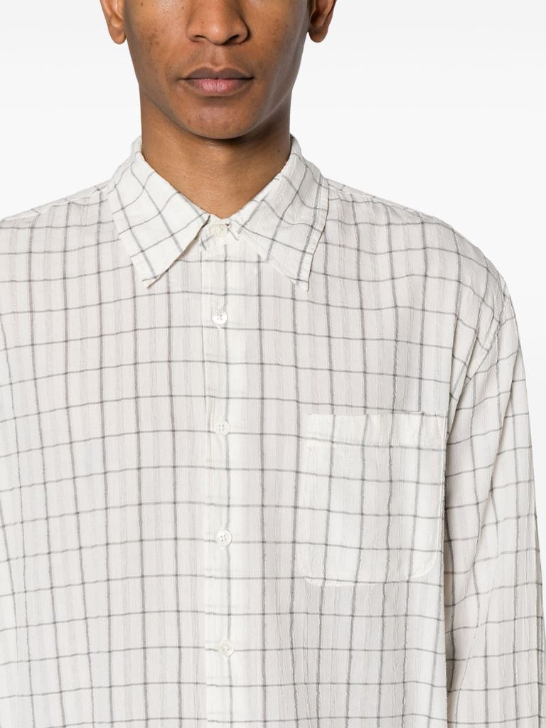 White Above Checked Shirt