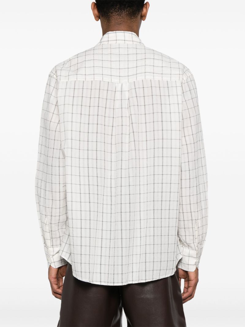 White Above Checked Shirt