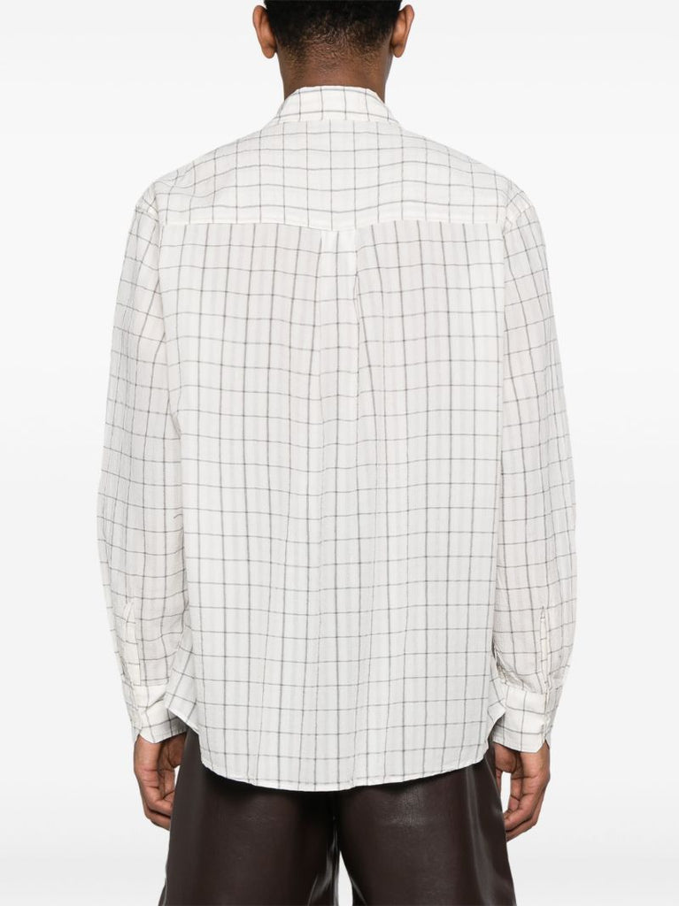 White Above Checked Shirt