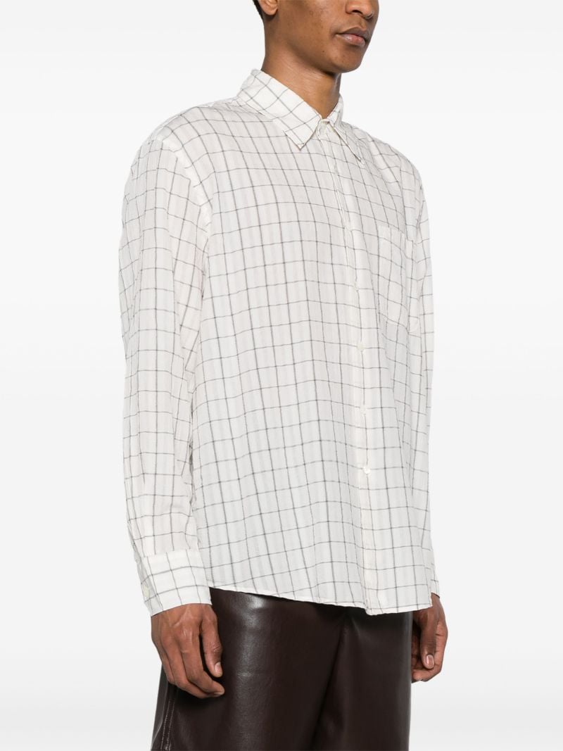 White Above Checked Shirt