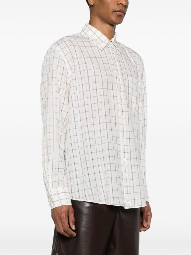 White Above Checked Shirt