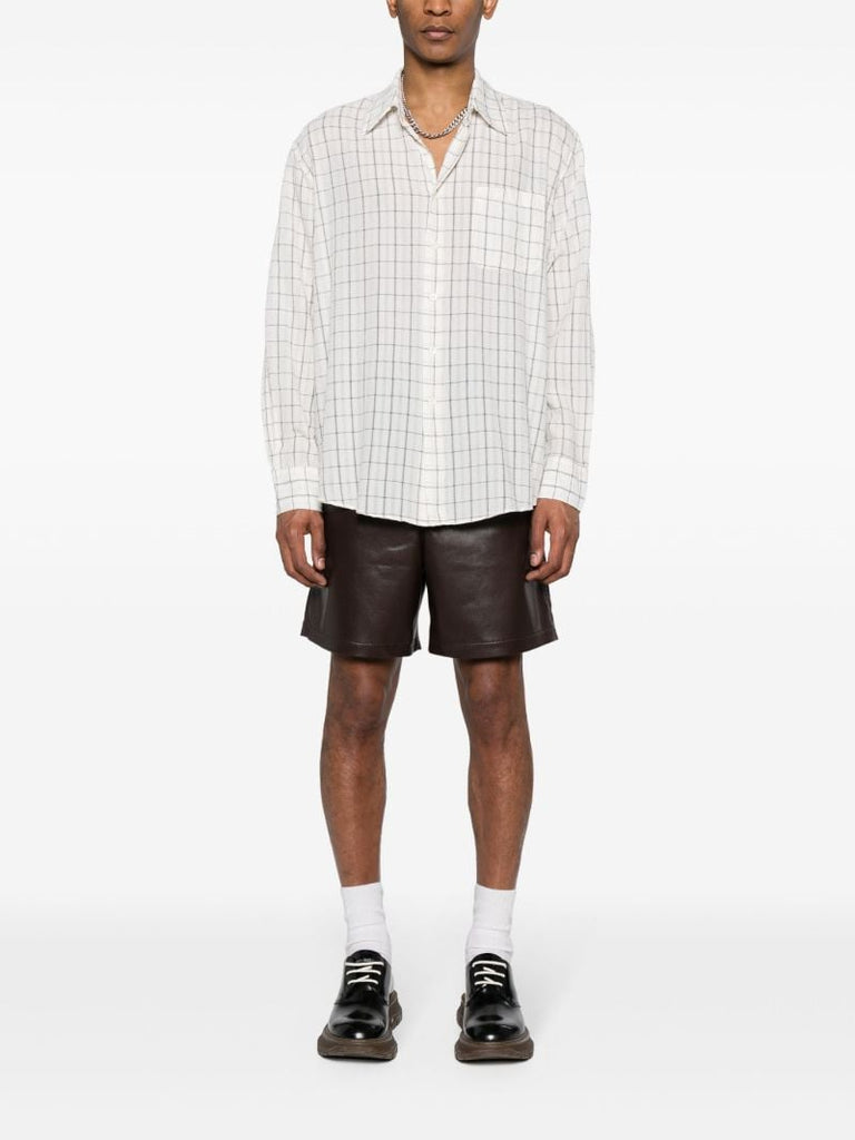 White Above Checked Shirt