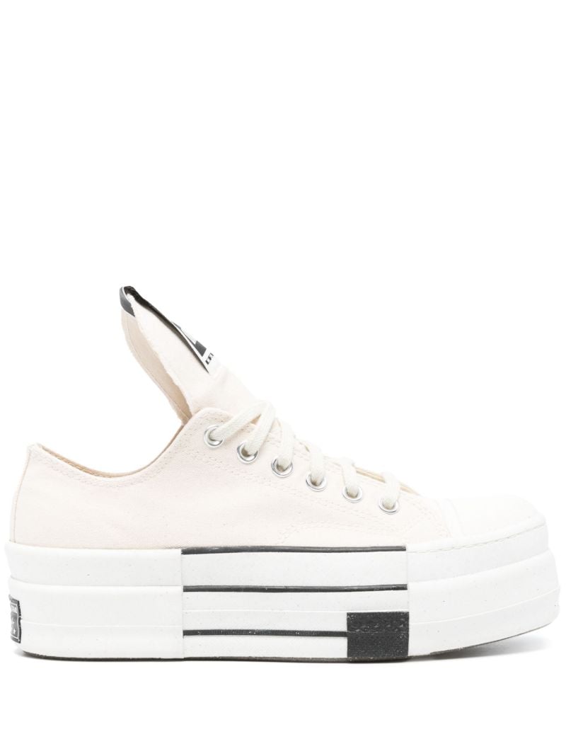 X Converse White Dbl Drkstar Canvas Sneakers