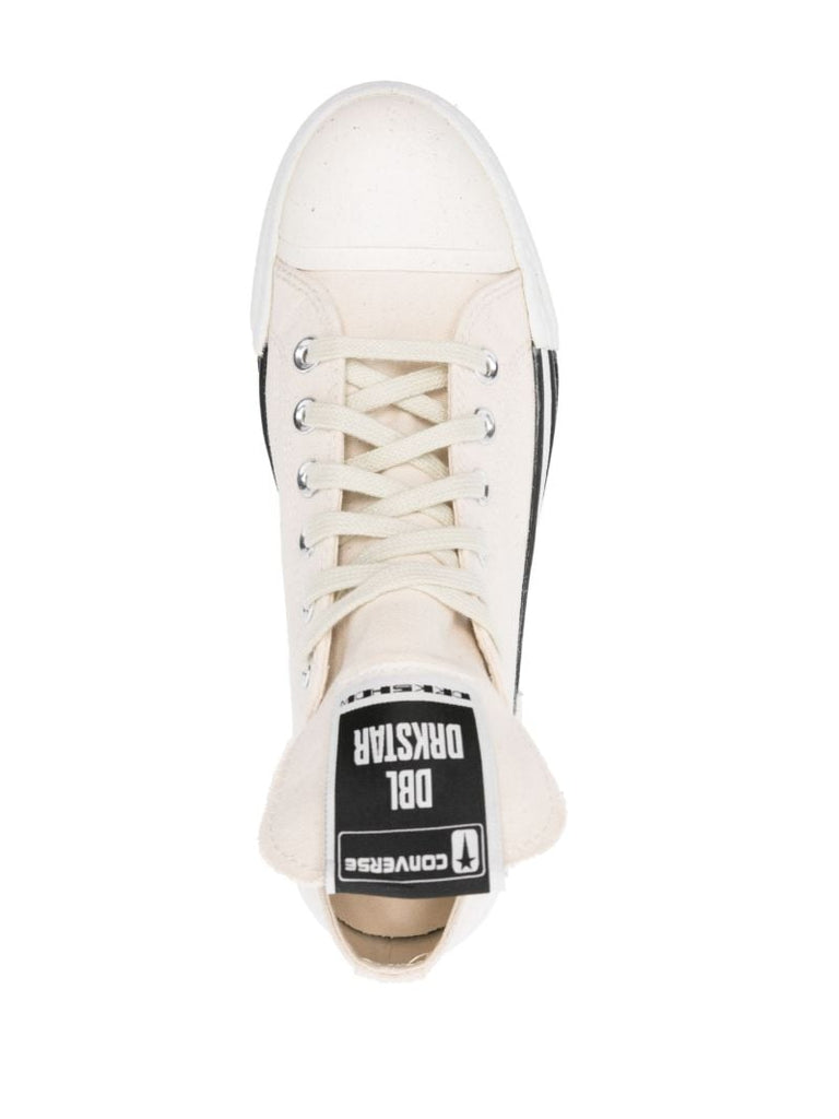 X Converse White Dbl Drkstar Canvas Sneakers
