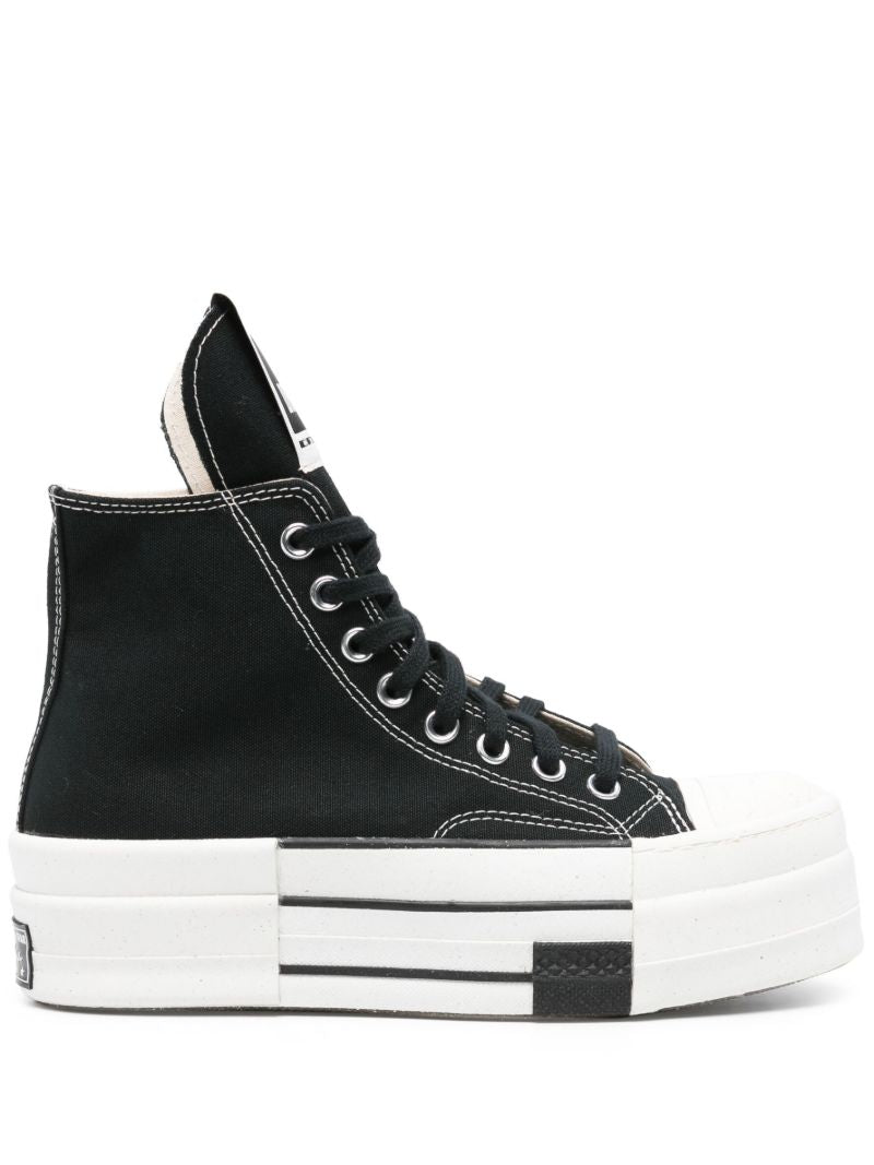 X Converse Black Dbl Drkstar Canvas Sneakers