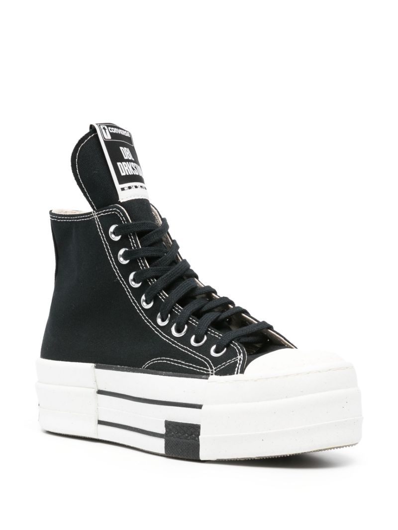 X Converse Black Dbl Drkstar Canvas Sneakers