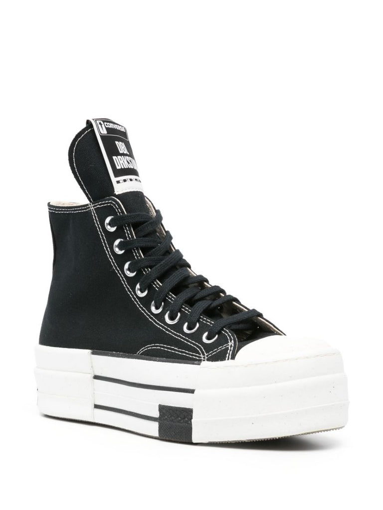 X Converse Black Dbl Drkstar Canvas Sneakers