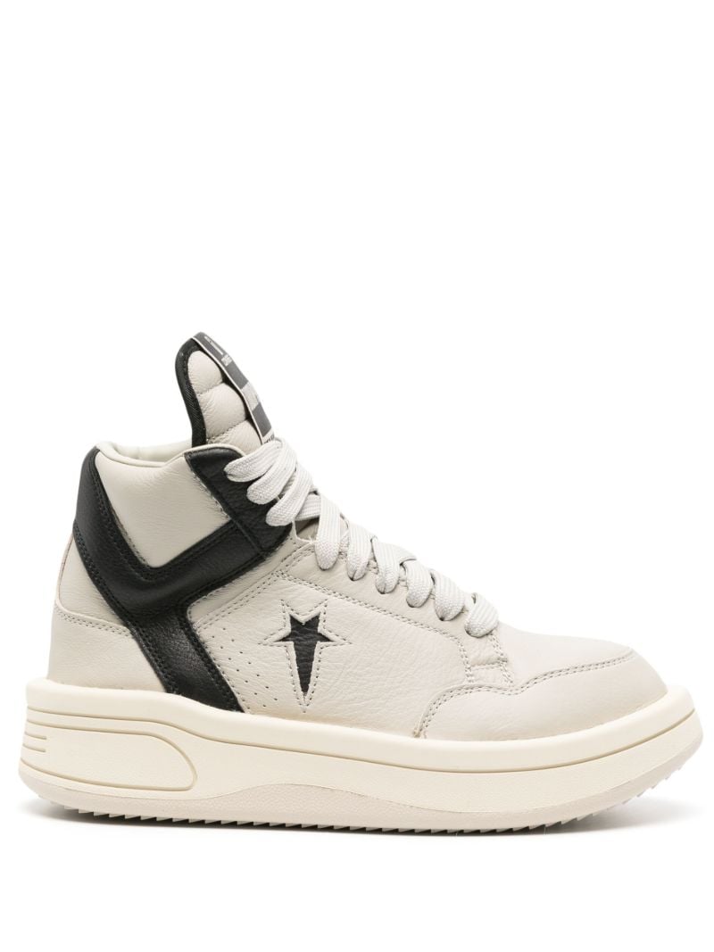 X Converse Grey Turbowpn Leather Sneakers
