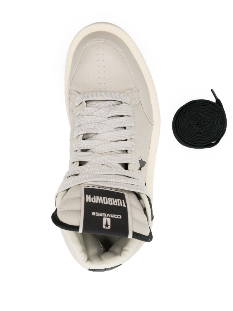 X Converse Grey Turbowpn Leather Sneakers