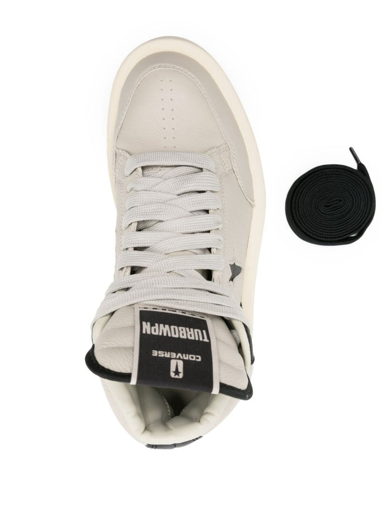 X Converse Grey Turbowpn Leather Sneakers