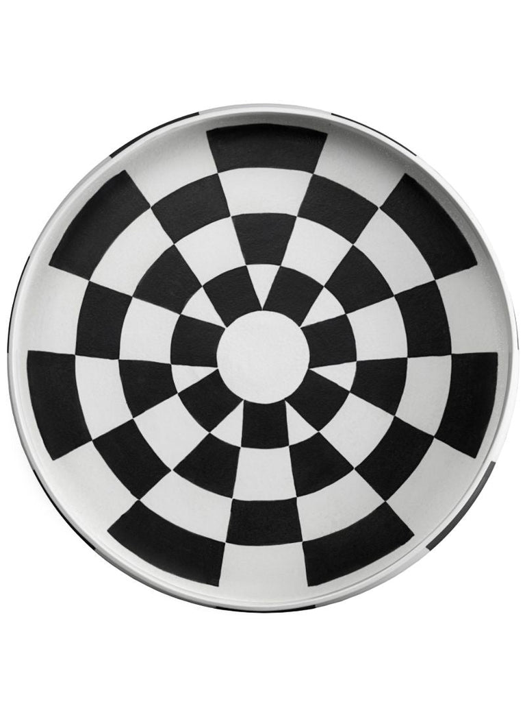 White Damier Porcelain Platter