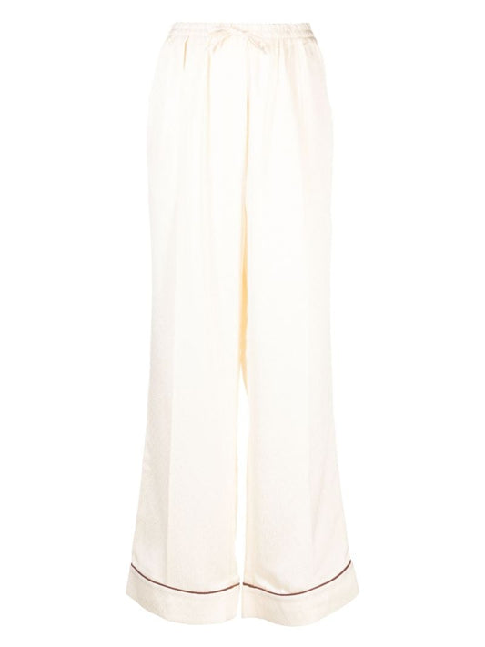 White Pastelle Patterned-jacquard Pyjama Bottoms
