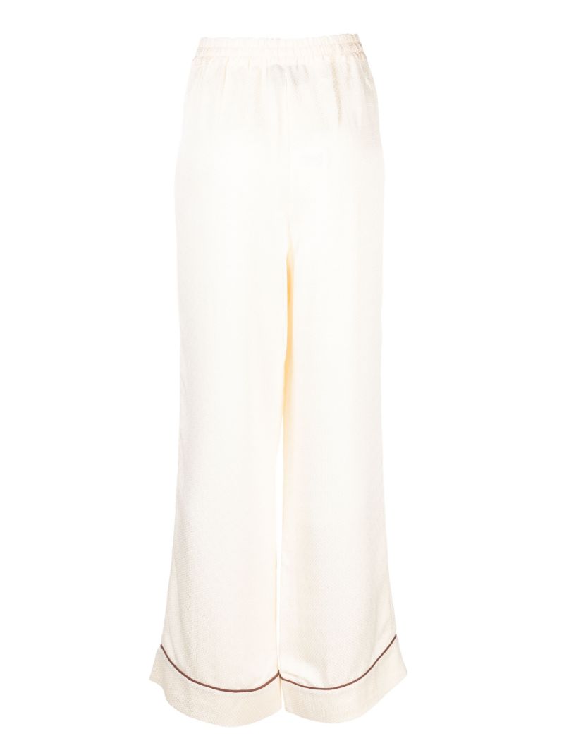 White Pastelle Patterned-jacquard Pyjama Bottoms