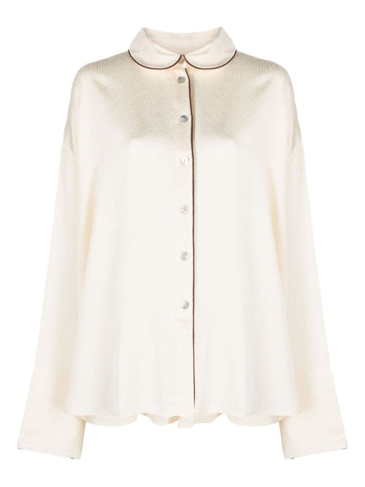 Neutral Pastelle Jacquard Satin Shirt