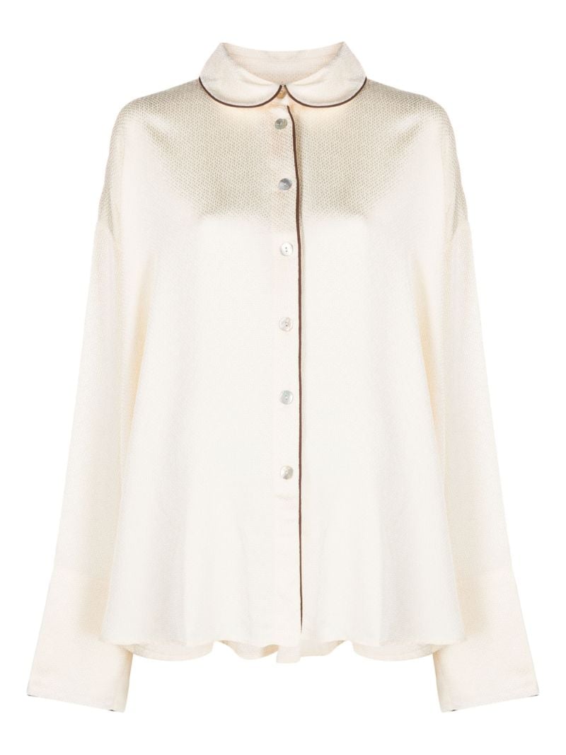Neutral Pastelle Jacquard Satin Shirt