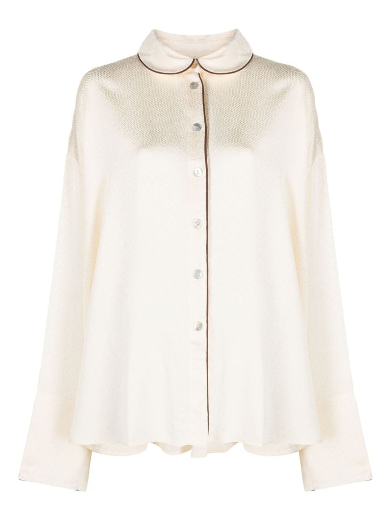 Neutral Pastelle Jacquard Satin Shirt