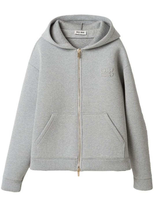 Grey Logo-appliquÃ_x0083_Â© Hoodie