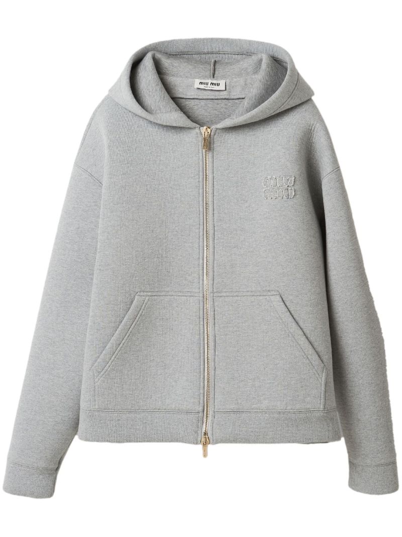 Grey Logo-appliquÃ_x0083_Â© Hoodie