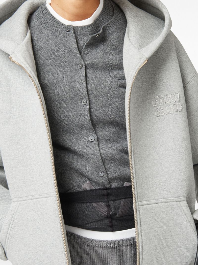 Grey Logo-appliquÃ_x0083_Â© Hoodie