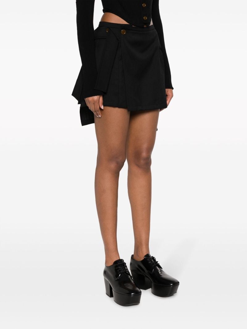 Black Meghan Wool Kilt Skirt