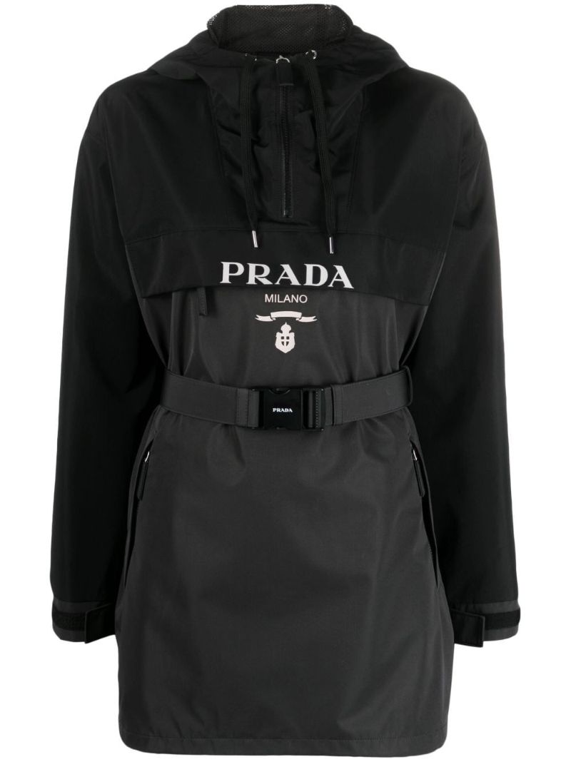 Black Logo-print Hooded Jacket