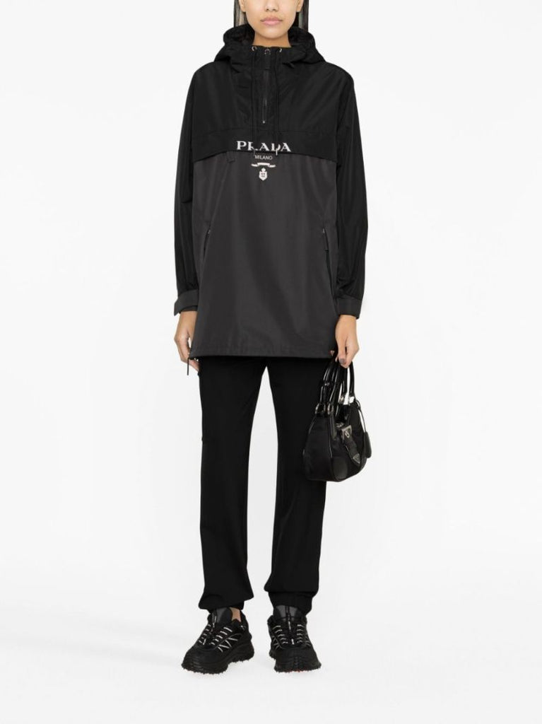 Black Logo-print Hooded Jacket