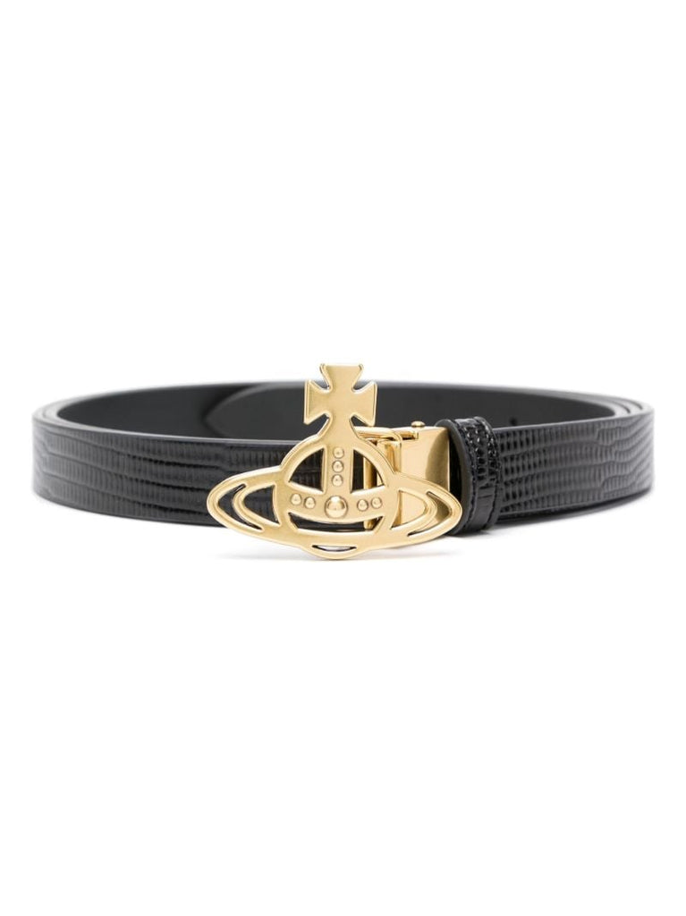 Black Line Orb Leather Buckle