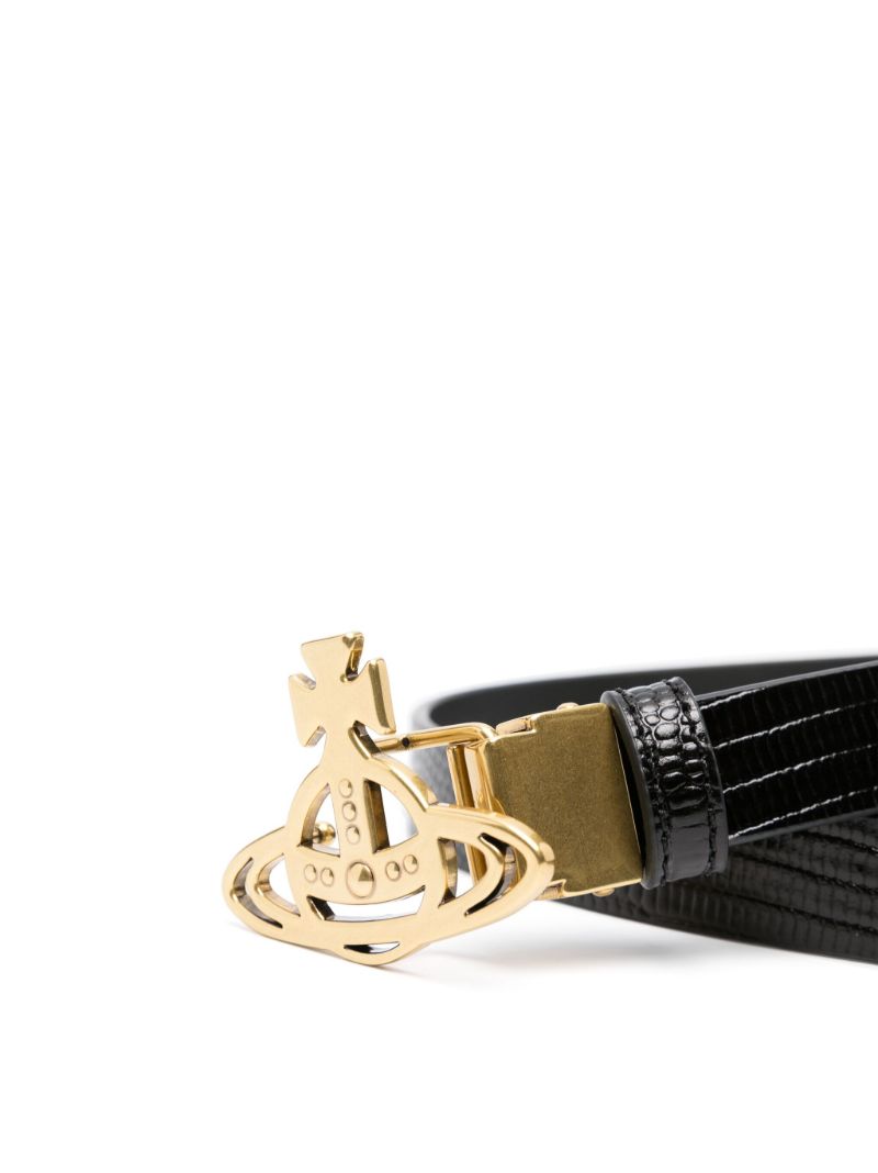 Black Line Orb Leather Buckle