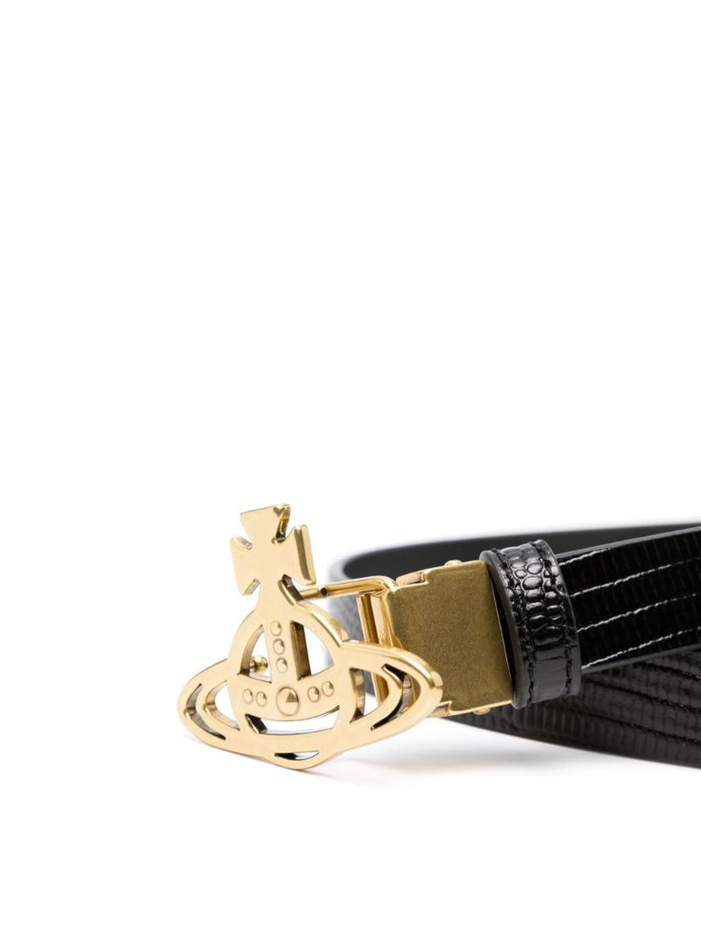 Black Line Orb Leather Buckle