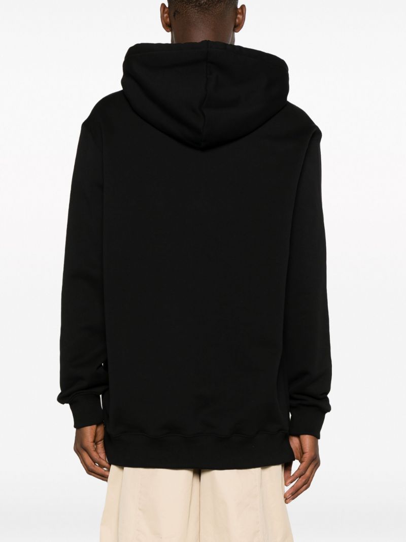 Black Logo-appliquÃ_x0083_Â© Cotton Hoodie