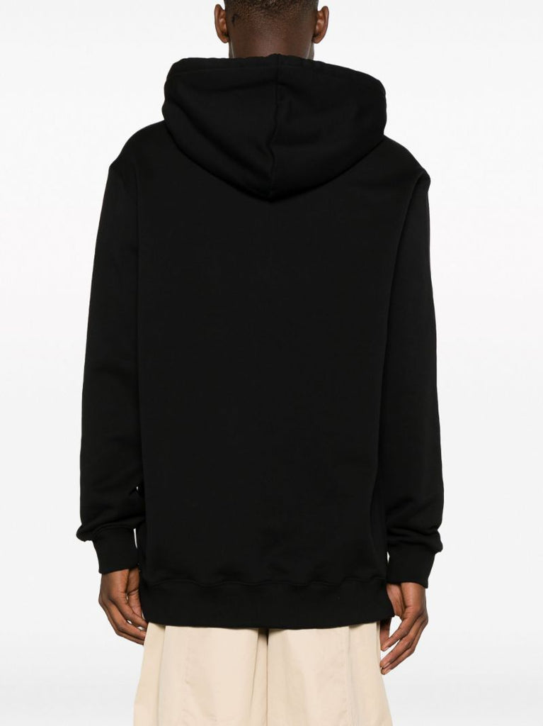 Black Logo-appliquÃ_x0083_Â© Cotton Hoodie