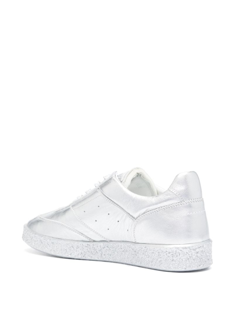 Silver Replica Leather Sneakers